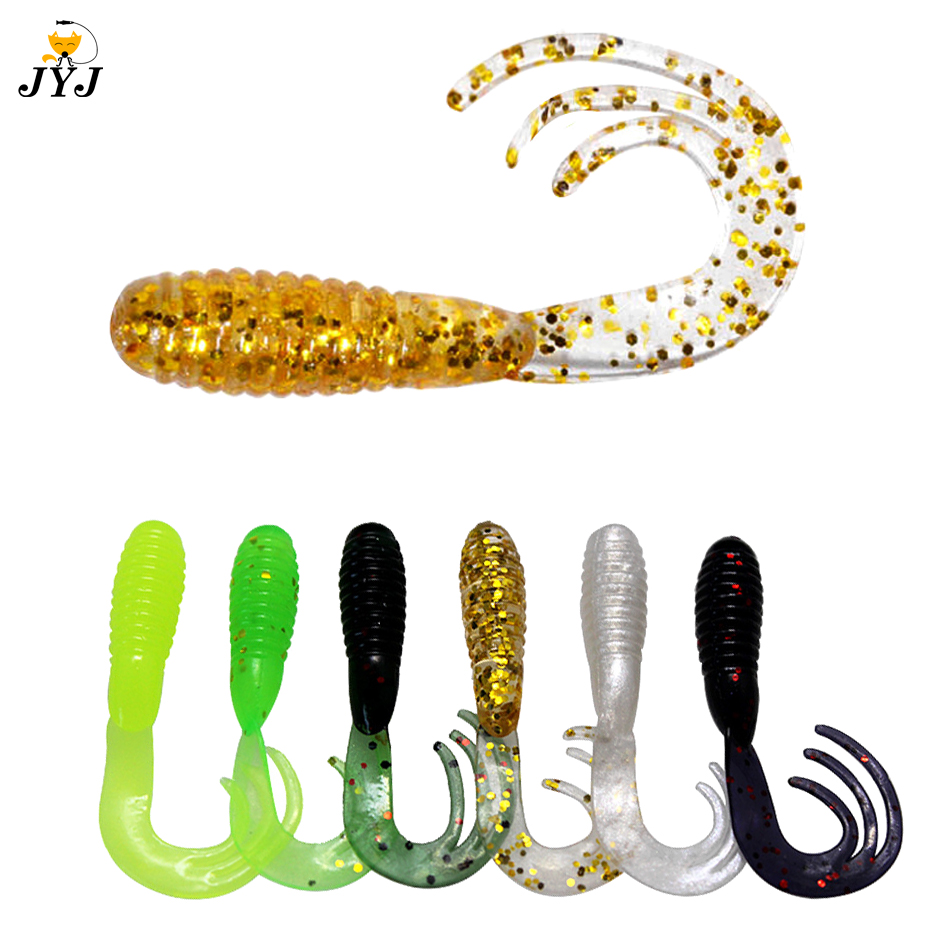 20 pièces leurres de pêche 40mm/50mm/65mm 0.7g/1.6g/2.8g Wobblers carpe pêche appât souple Swimbait queue larve leurres Silicone artificiel