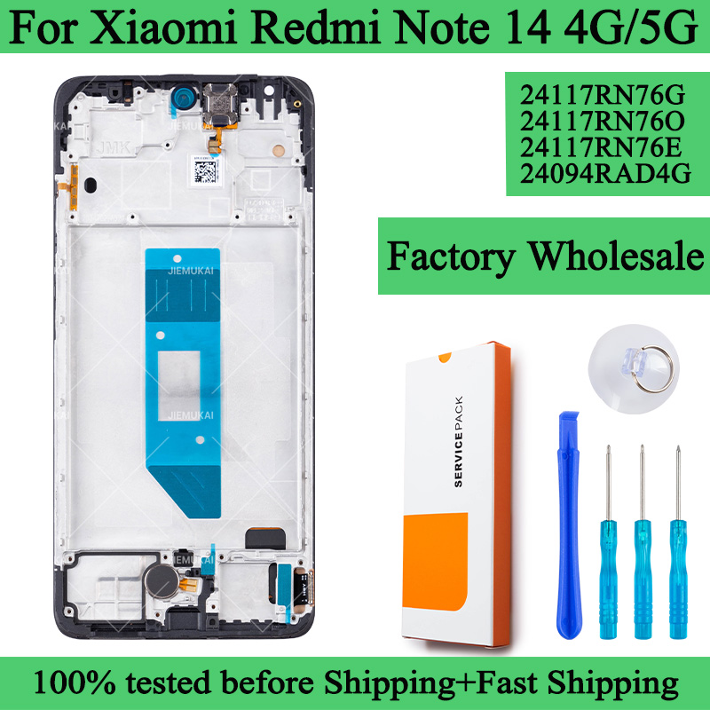 24117RN76G 24117RN76E ЖК-дисплей для Xiaomi Redmi Note 14 4G, дигитайзер сенсорного экрана в сборе для Redmi Note 14 4G ЖК-дисплей