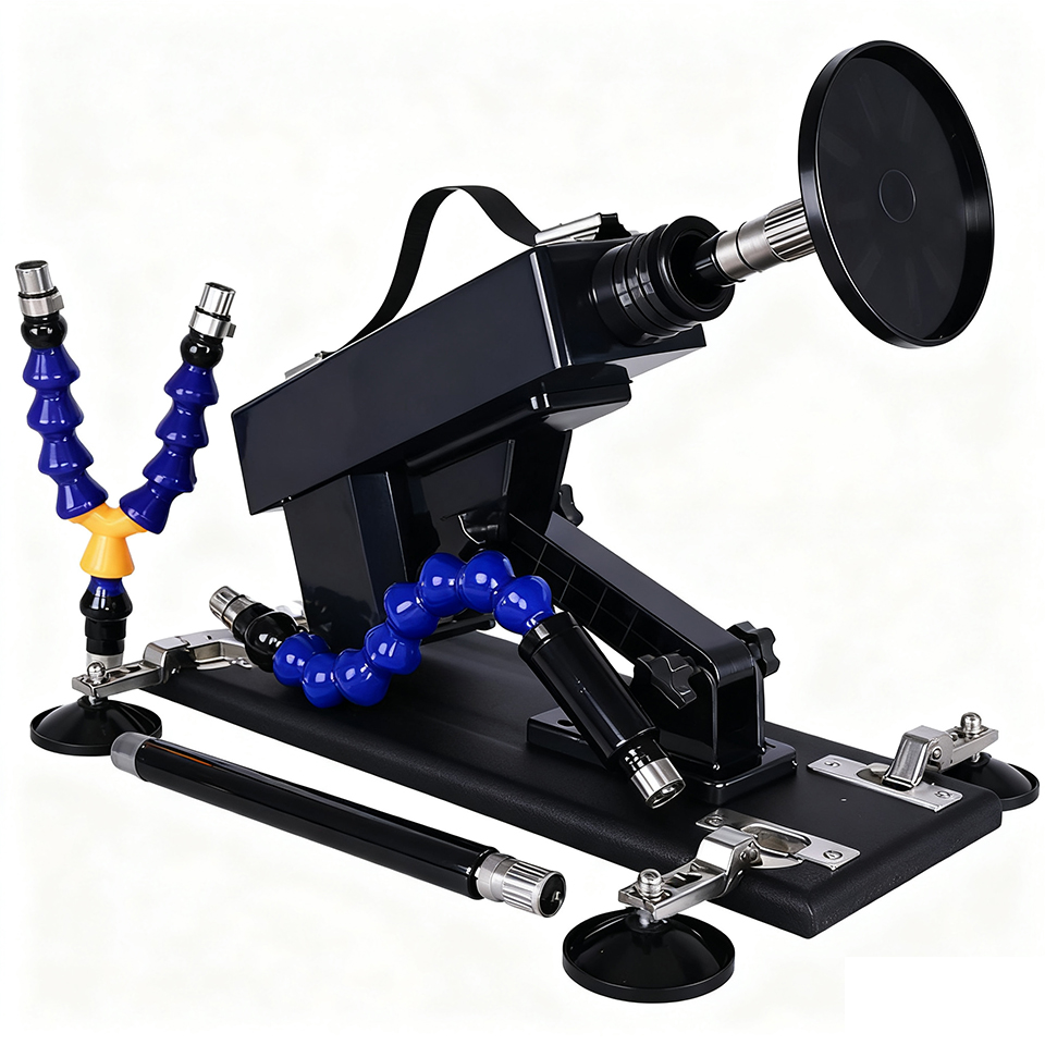 RUWE BEEST Sex Machine voor Vrouwen Automatische Mannen Hand Gratis Masturbatie Machine Met 3XLR Dildo Bijlagen Telescopische Seksspeeltjes