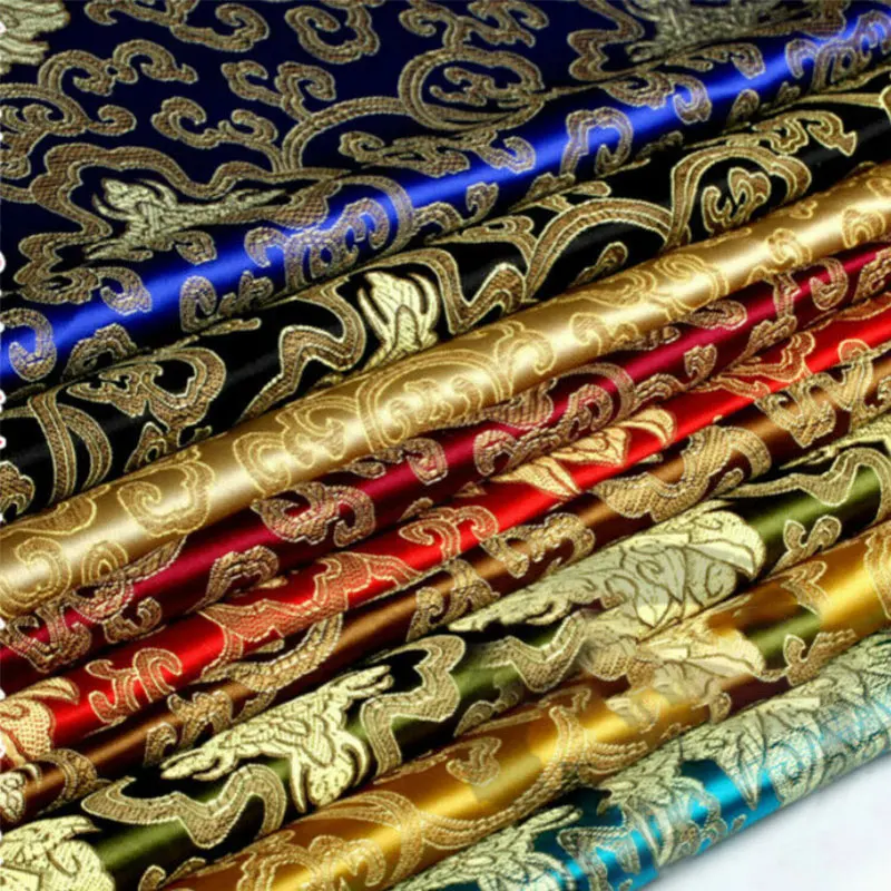 Rico Flor Tecido Brocado, Hanfu Tecidos, DIY Costura, Traje Antigo, Cena Festiva, Cortina, Toalha De Mesa, Material De Decoração, 50x90cm
