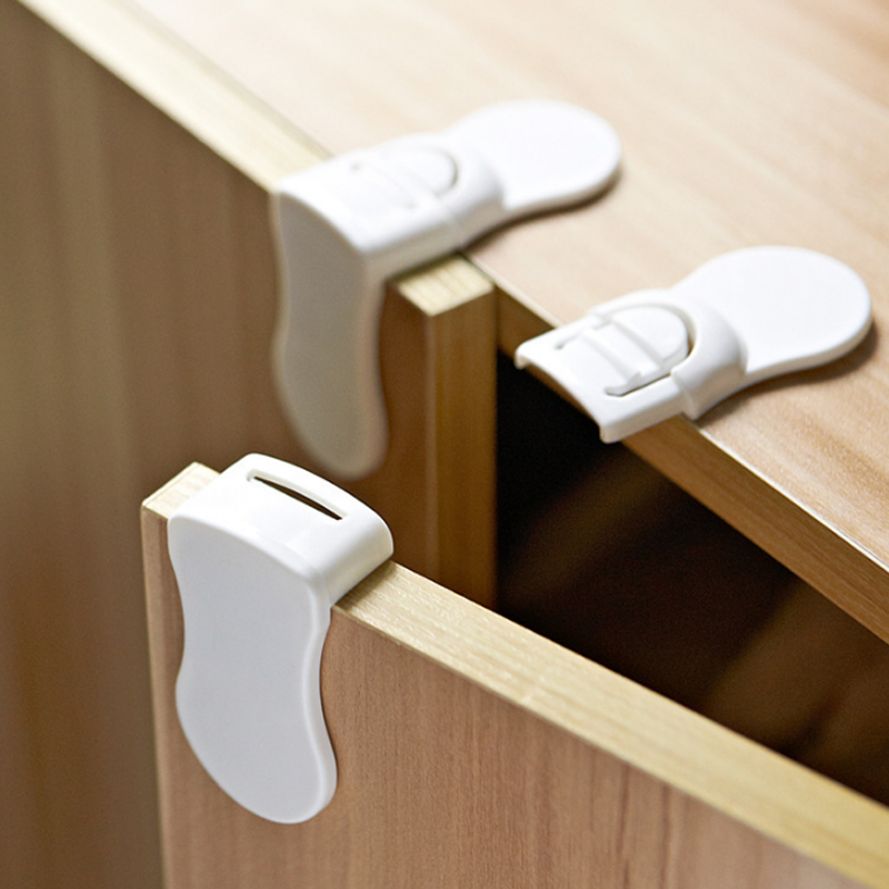 Canto bloqueio para porta e gaveta, 5 pcs/lot, acessórios de segurança para porta do armário e gaveta
