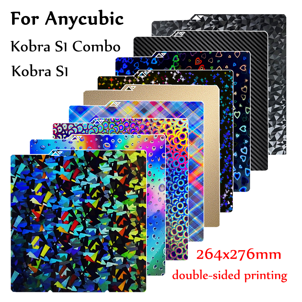 Voor Anycubic Kobra S1 Pei Plaat 264x276 Glad Getextureerde Plaat Kobra S1 Combo Bouwplaat Dubbelzijdig Kobra S1 Combo S1C Onderdelen