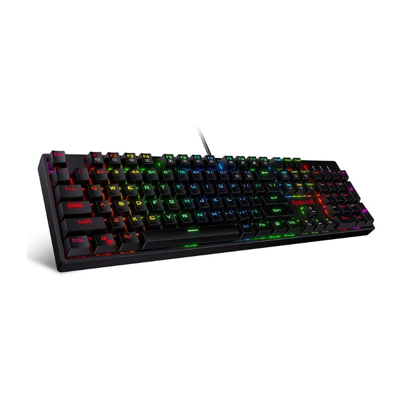 Redragon K582 SURARA RVB LED clavier de jeu mécanique rétroéclairé avec 104 touches-interrupteurs linéaires et silencieux-rouge