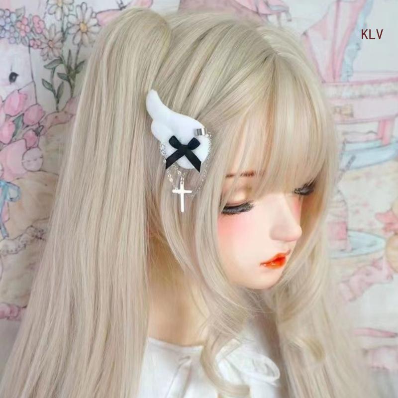 Y2K Cool Girl Fermaglio per capelli antiscivolo Bowknot Animazione Forcine per capelli Gioielli per capelli da donna 6XDA