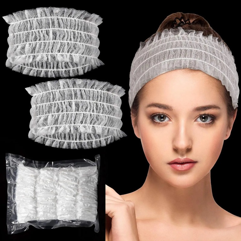 100PC Dames Wegwerp Haarband Spa Wegwerp Gezichtshaarband voor Reizen Make-up Niet-geweven Zachte Huishoudelijke Huidverzorging Haarband