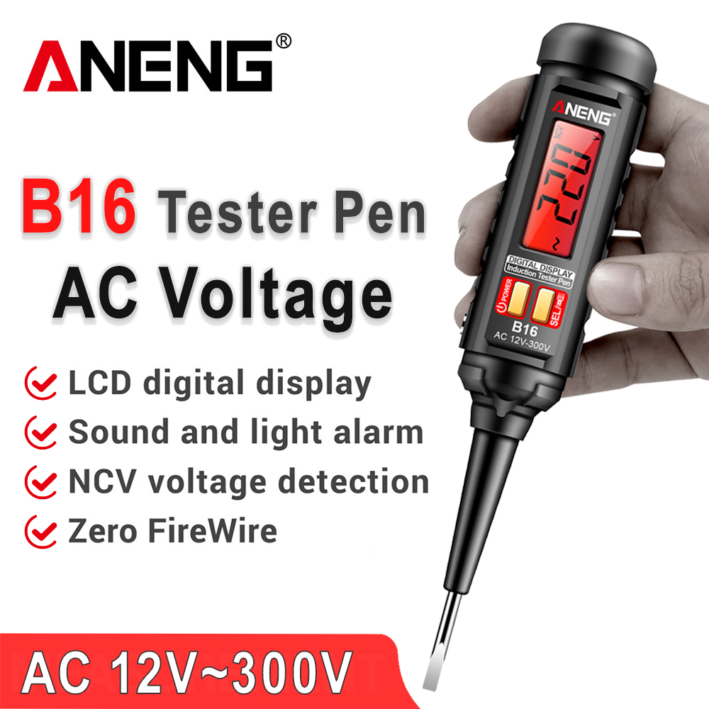 ANENG B16 インテリジェントセンシングデジタル測定ペン非接触 12V-300V 電圧検出器 NCV 電圧プロービングテスターメーターツール
