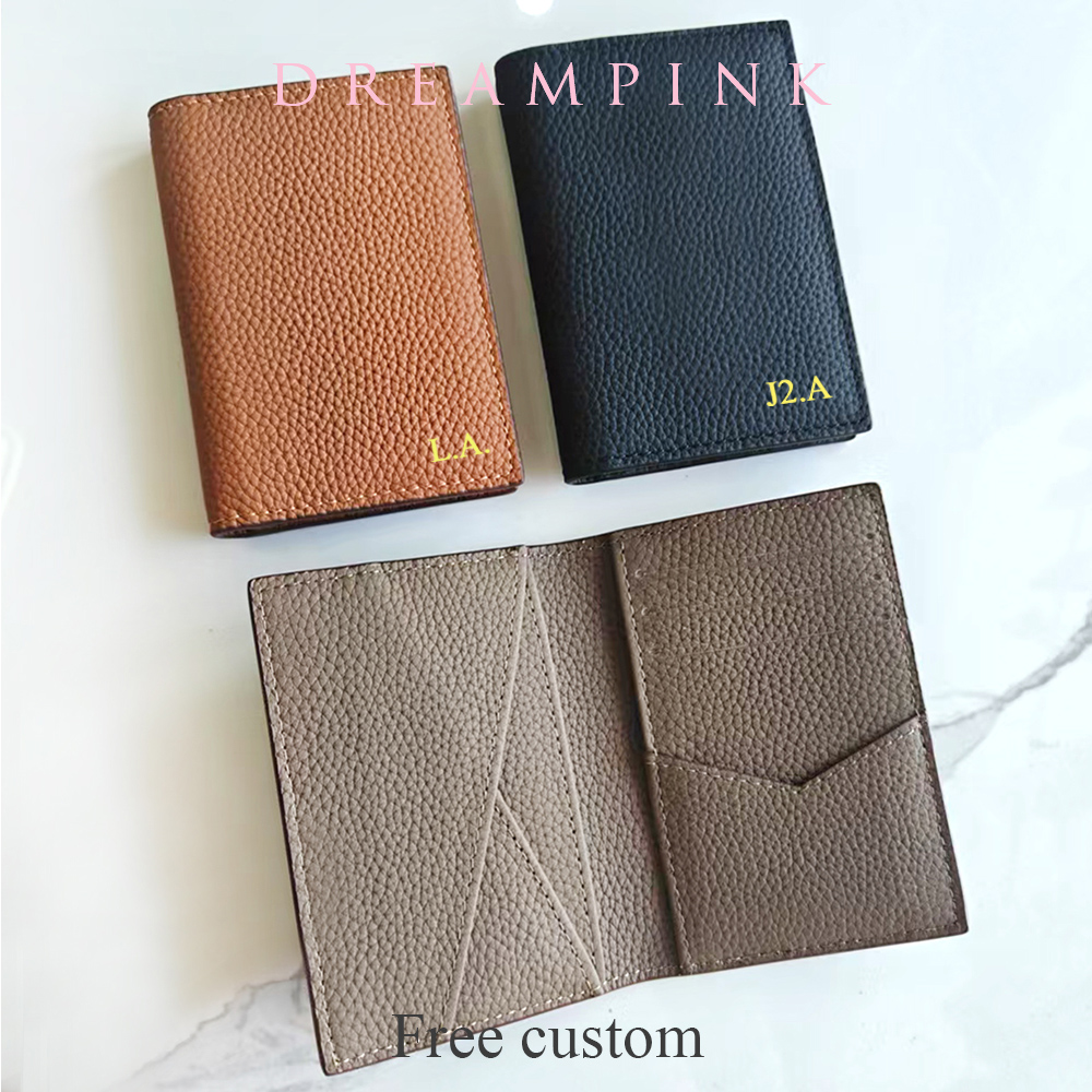 Роскошный мужской талет из натуральной кожи с индивидуальным именем, персонализированный мини-женский держатель для карт с подарочной коробкой, кошелек для малого бизнеса