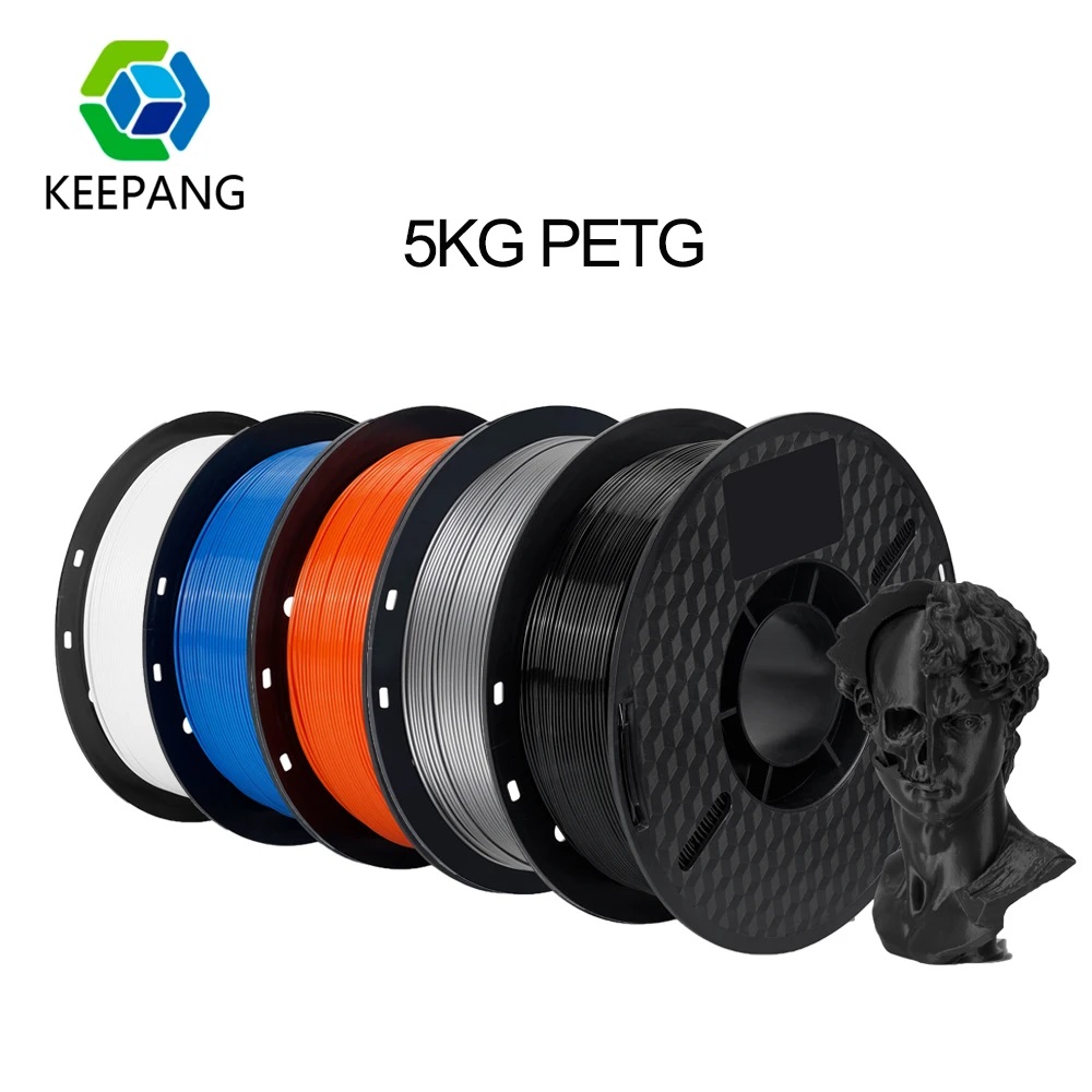 Filamento de plástico PETG para impresora 3D, 5KG, 1,75mm, Material plástico, color blanco y negro, consumibles de filamento PETG 3D para KP3S Pro S1