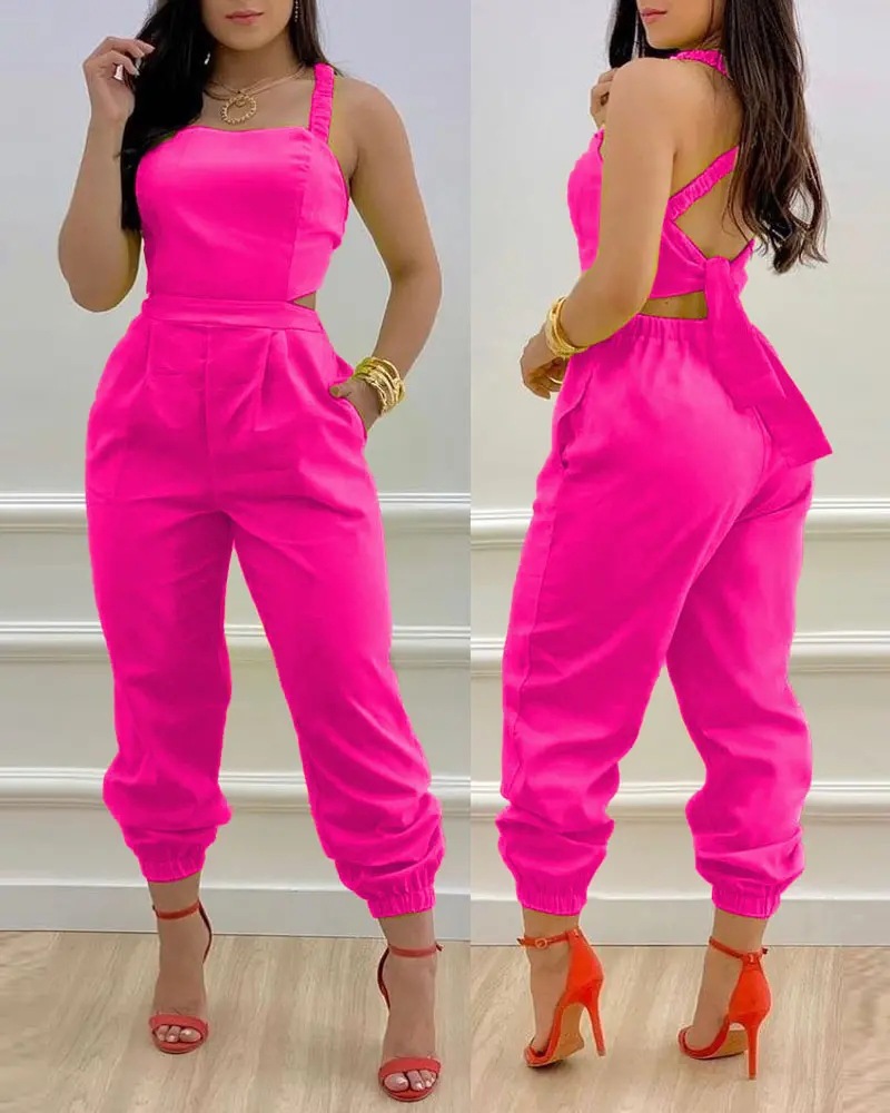 Mono elegante y Sexy con tirantes para mujer, monos estampados, monos informales con cintura a la cadera, pelele para mujer, Primavera Verano 2024