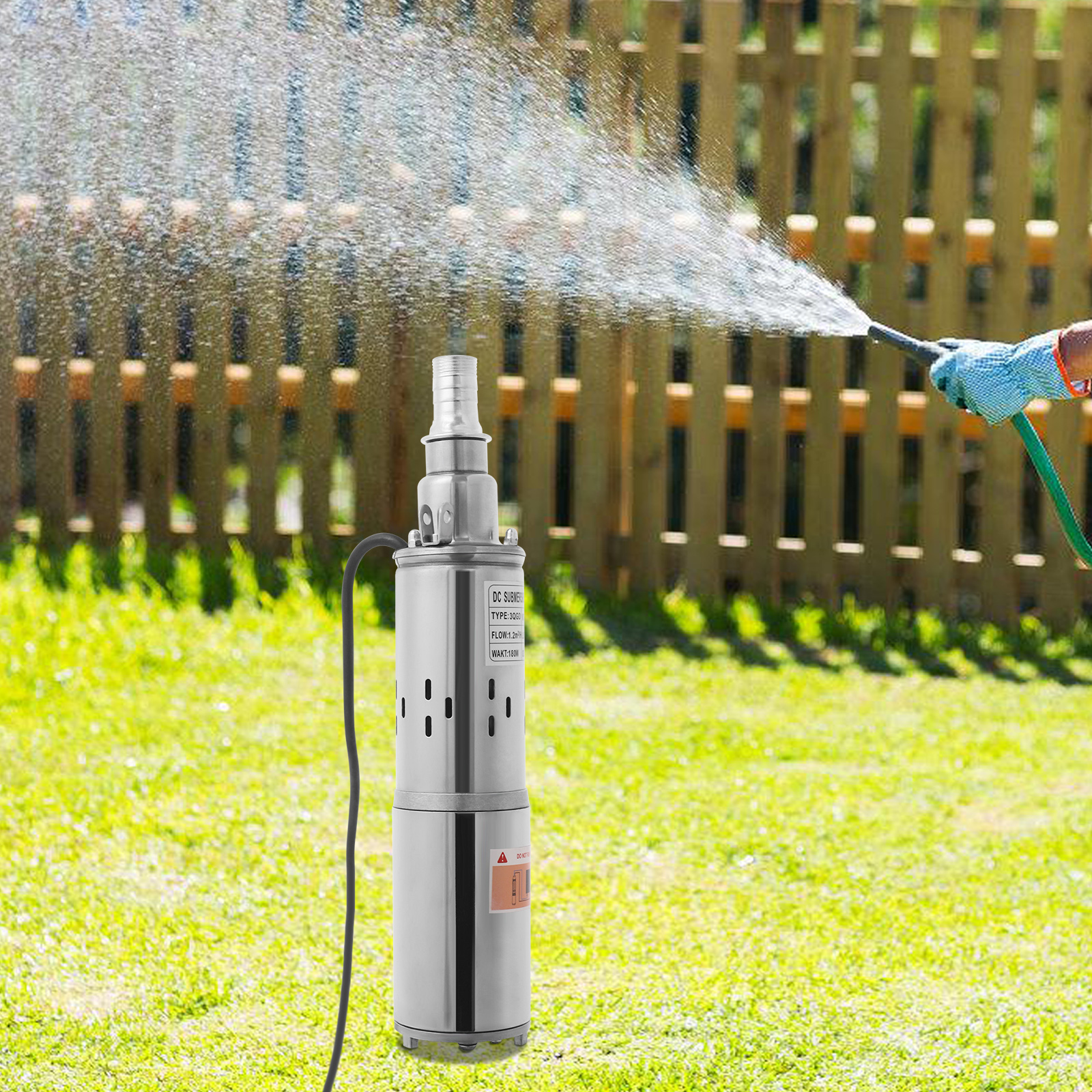 Pompa ad acqua Pompa sommergibile Pompa sommergibile per pozzi profondi Pompa ad acqua solare in acciaio inossidabile 12V 180W per l'estrazione di acque sotterranee