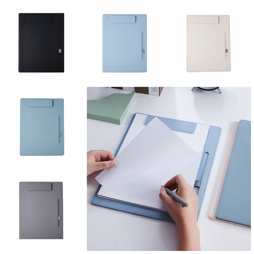 Almohadilla de cuero A4 para negocios, tablero de carpeta, tablero de escritura de examen, Clip especial, libro, papelería, almohadilla de escritura, cartón, firma