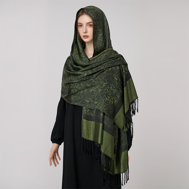 Jacquard Schal Frauen Luxus Mode Dicke Weiche Dame Schals Stola Schal Moslemisches Hijab Wrap Stirnband Halstuch Bandana