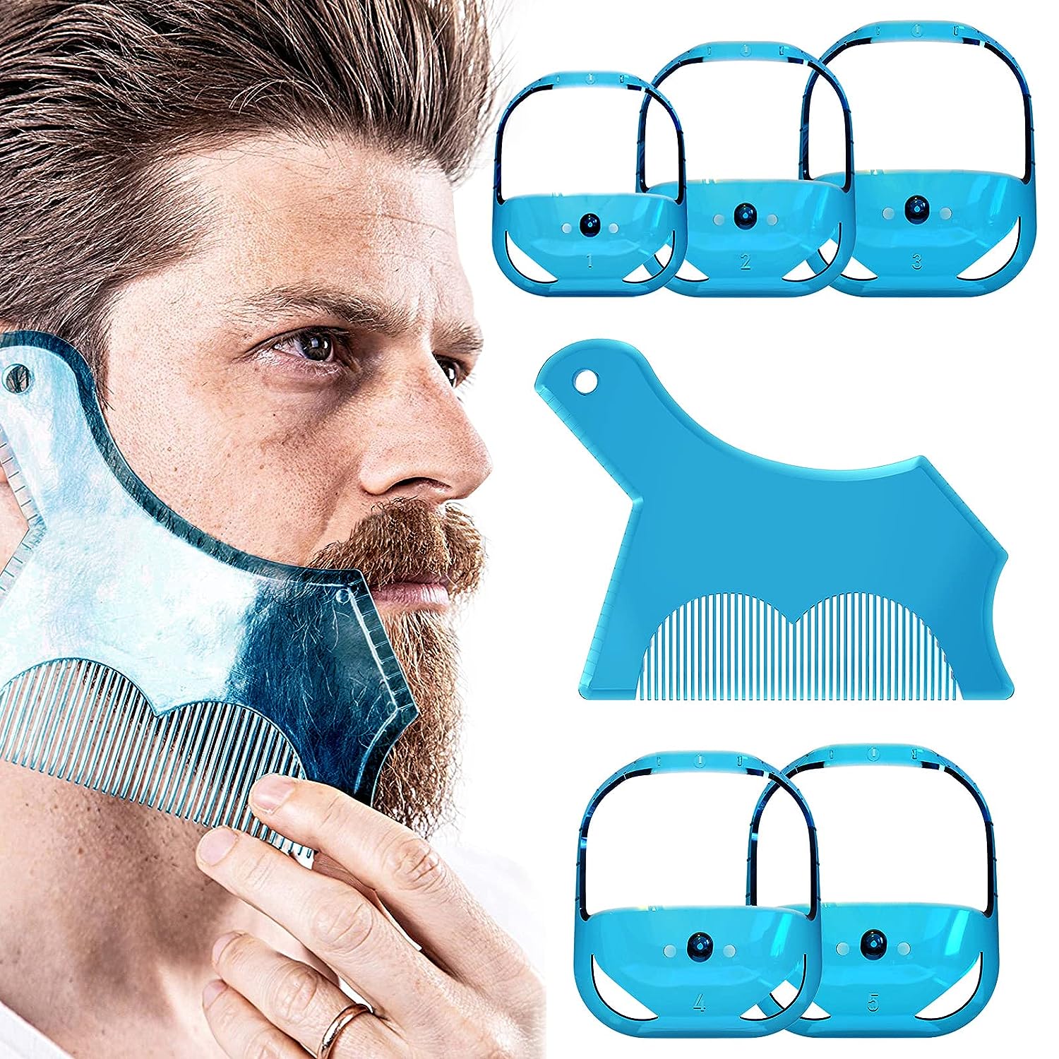 Outil de coiffure pour hommes, modèle de rasage de la barbiche, soins du visage, modélisation, toilettage, peigne à barbe à bord Ultra-fin