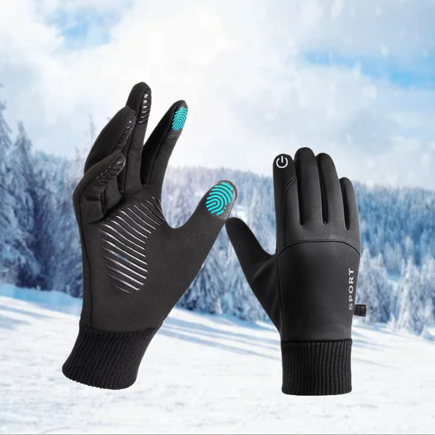 Guantes de invierno térmicos impermeables con pantalla táctil, guantes deportivos cálidos para hombres y mujeres (correr, ciclismo, esquí)