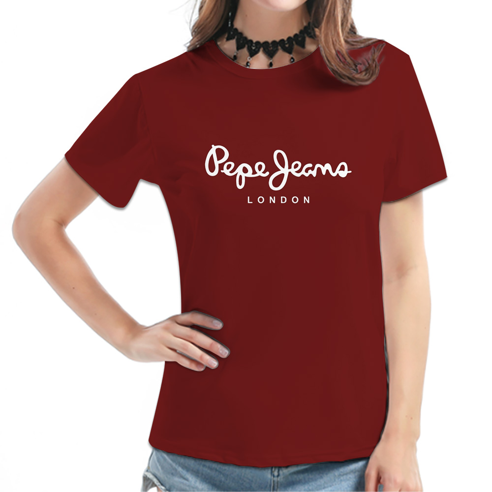 Dames bordeauxrood T-shirt met korte mouwen - London Script typografie grafische print, minimalistische casual top, stijlvolle dagelijkse streetwear