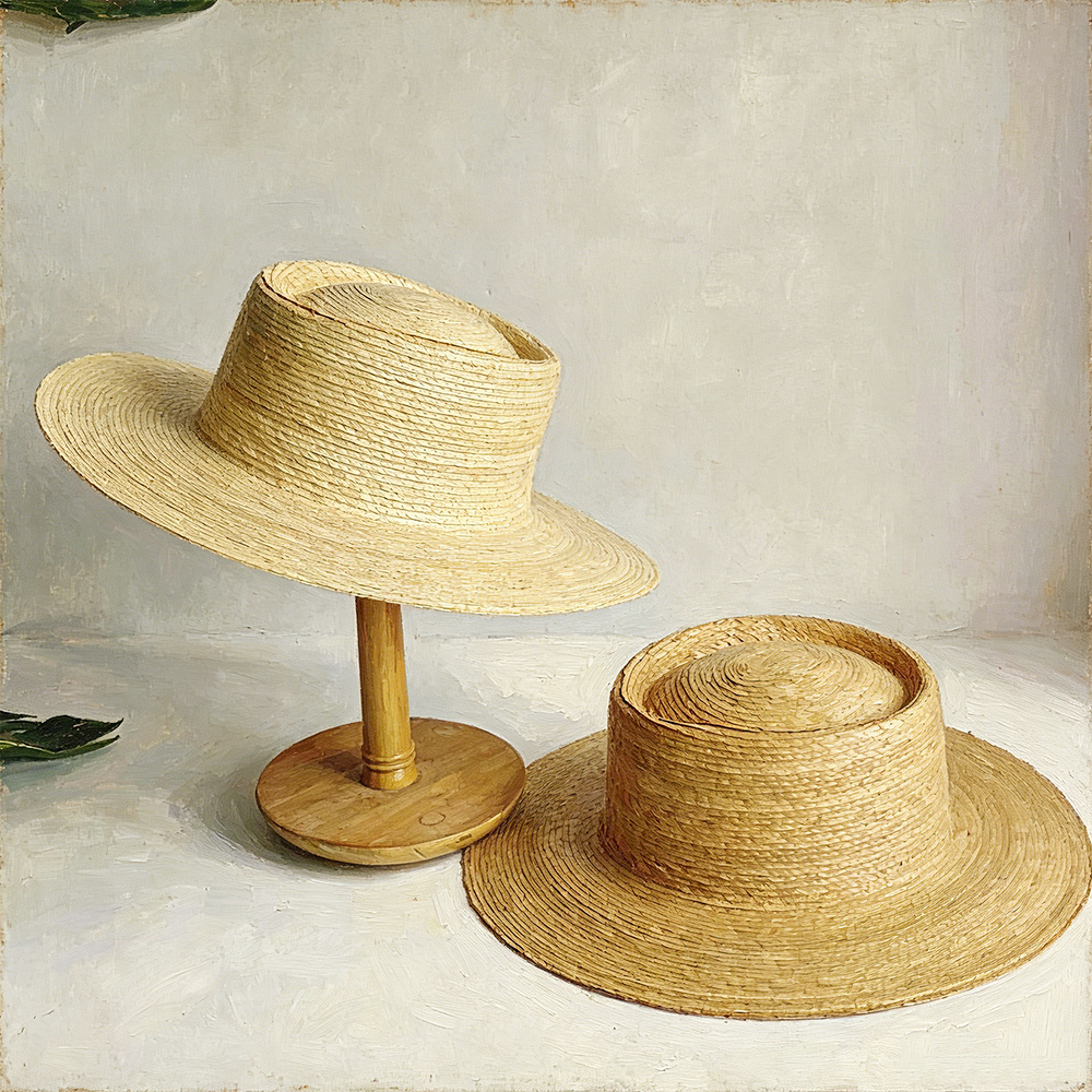 Sombrero Fedora de ala ancha de hoja de palma natural para mujer, protección UV de verano, sombrero de paja hueco hecho a mano, шляпа женская