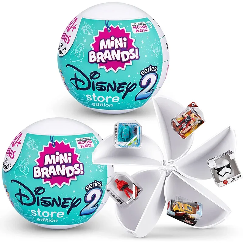 ตัวการ์ตูนดิสนีย์ 5 Surprise MINI ของเล่นแบรนด์ Mystery Capsule ของเล่นสะสม Blind Ball เด็กของขวัญวันเกิด