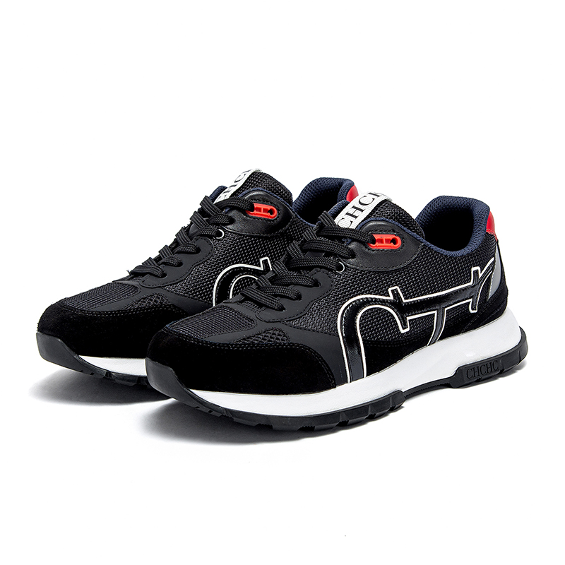 CHCH Zapatillas de tenis para hombre - Nuevos zapatos deportivos al aire libre para hombre con empalme de malla de gamuza de vaca - Corrección ósea