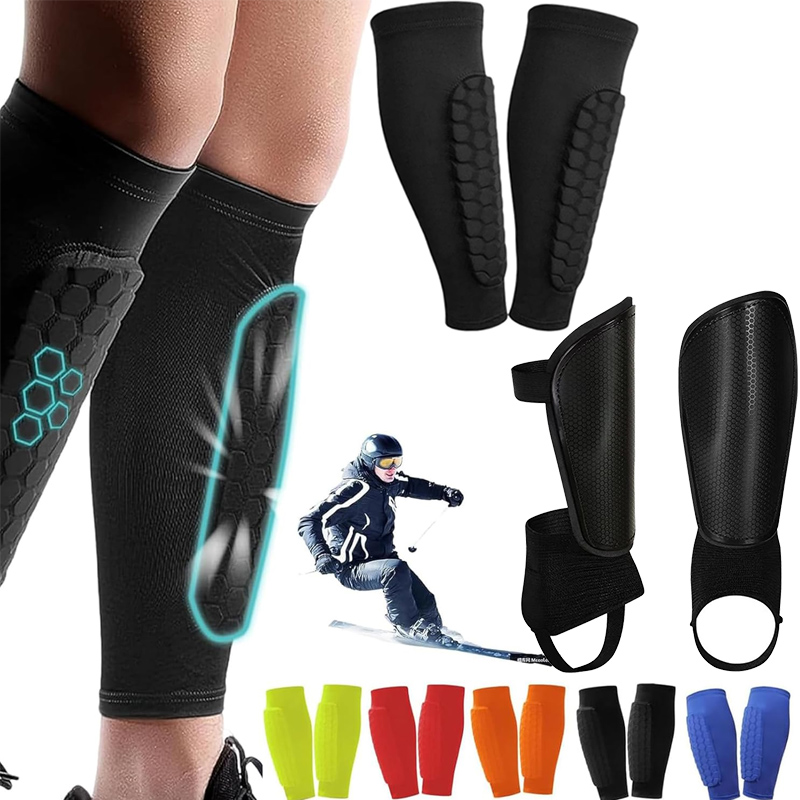 Сотовые щитки для голени, лыжные накладки на ноги, дышащие, против столкновений, футбола, баскетбола, езды на велосипеде, защитные эластичные спортивные леггинсы