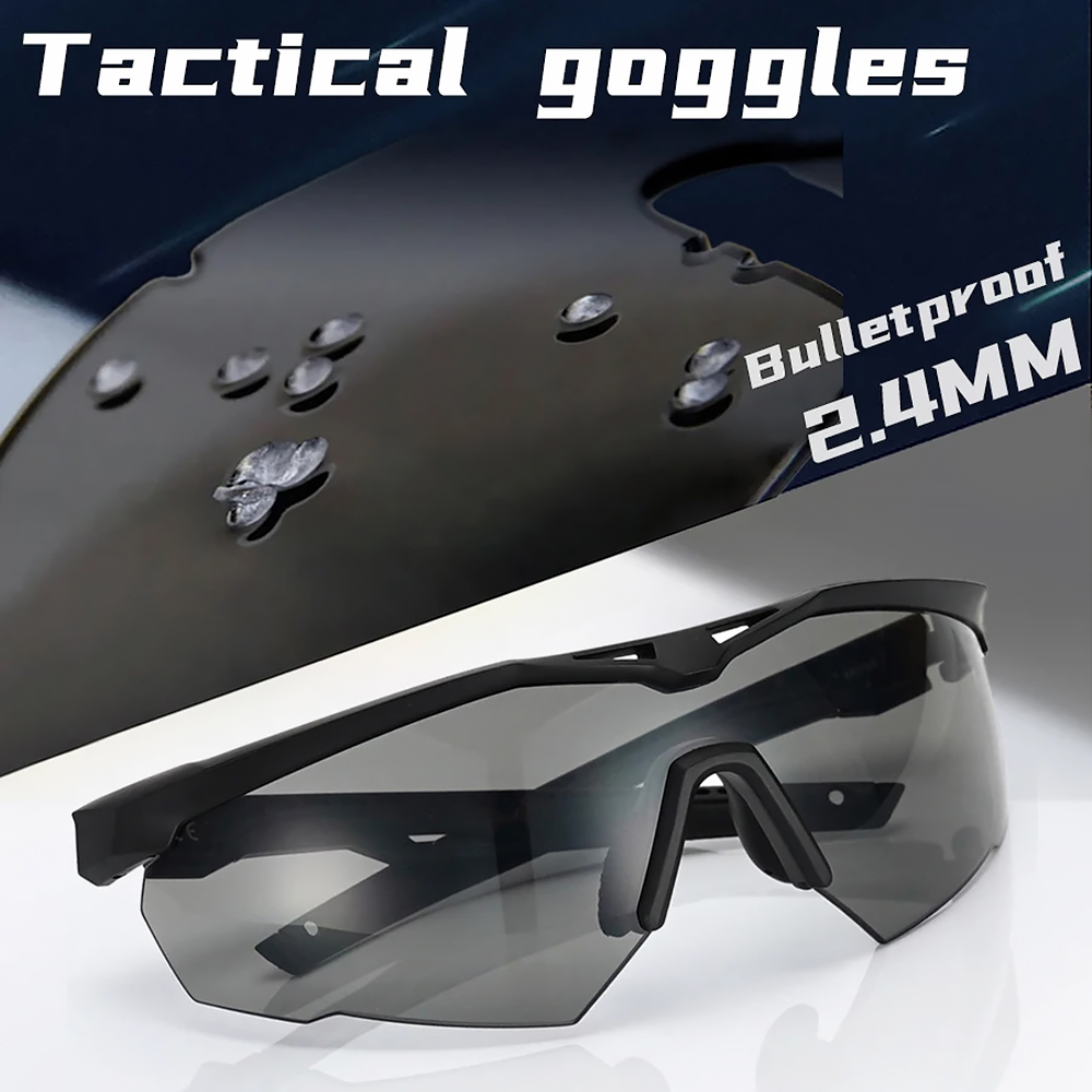 Lunettes tactiques militaires d'extérieur, protection UV400, lunettes de sécurité pour tir à l'air comprimé, lunettes de chasse et de sport
