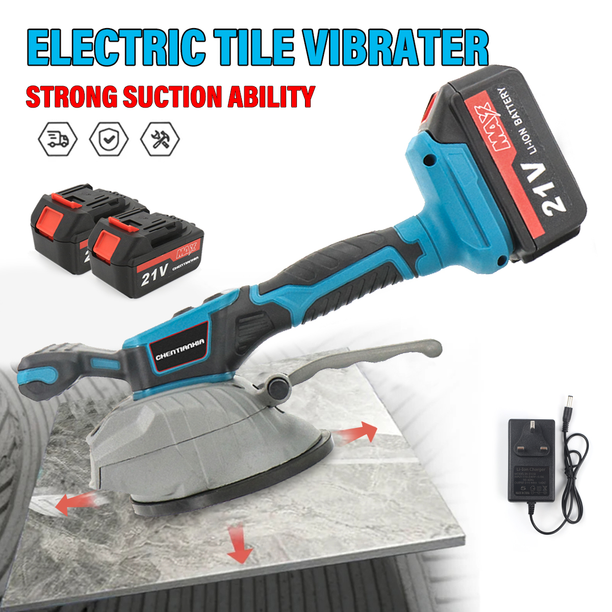 สําหรับ Makita 18V แบตเตอรี่ 8 ความเร็วเครื่องวางกระเบื้องกระเบื้องการสั่นสะเทือน Leveling เครื่องไร้สายเครื่องมือติดตั้งกระเบื้อง