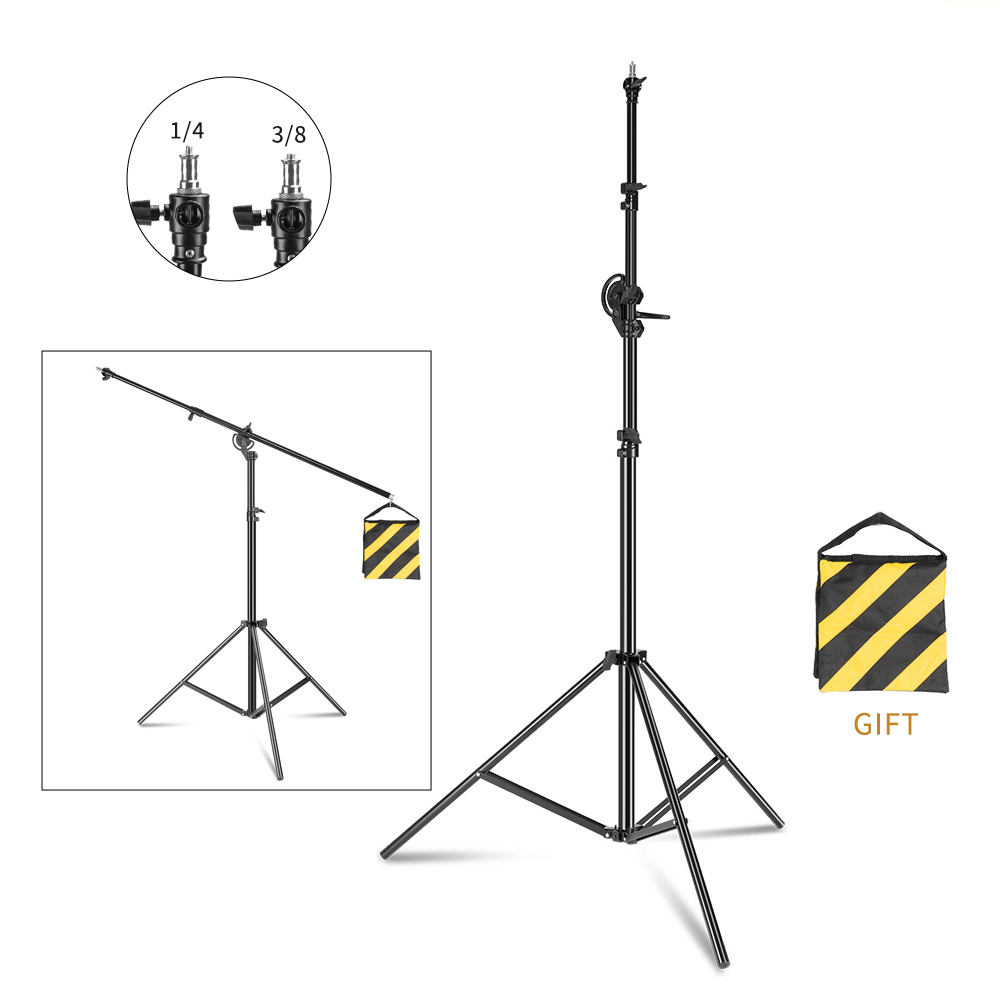 Metalen Lamp C Stand 2.8M Tot 4M Intrekbare Boom Arm Magic Statief Fotografische Apparatuur Studio Accessoire Kit Cantilever Zandzak