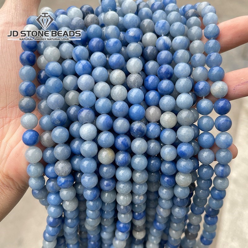 Natuursteen Blue Aventurijn Kralen Losse Spacer Edelsteen Kralen Voor Sieraden Maken Diy Armband Ketting Accessoire 4 6 8 10 12Mm