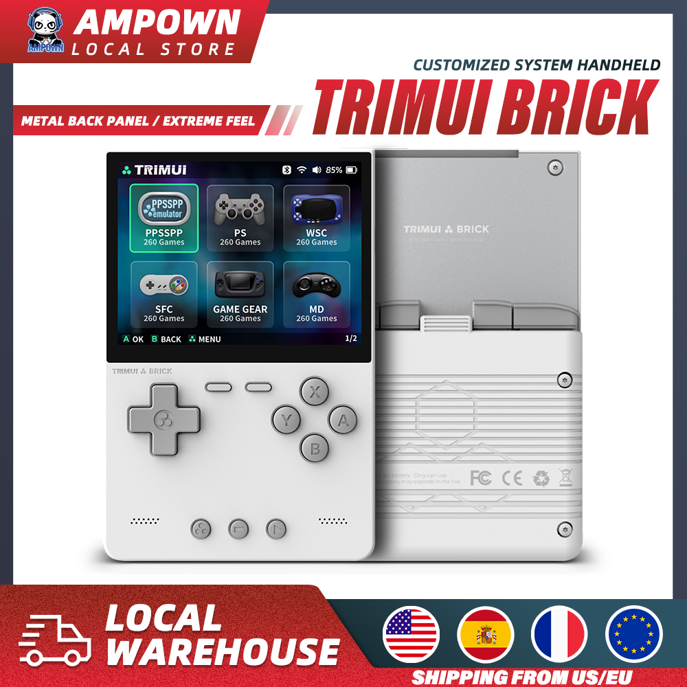 TRIMUI BRICK Handheld-Spielekonsole 3,2'' IPS-Bildschirm Linux System Trimui UI Metall-Rückwand-Taste LED-Beleuchtung Kostenlose Tastenkappe Geschenke