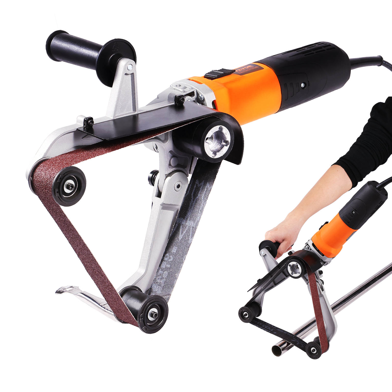 SucceBuyPipe Lucidatrice per tubi Levigatrice per tubi da 1000 W Levigatrice a nastro per tubi 100-3200 giri/min per lucidatura Finitura Rimozione ruggine