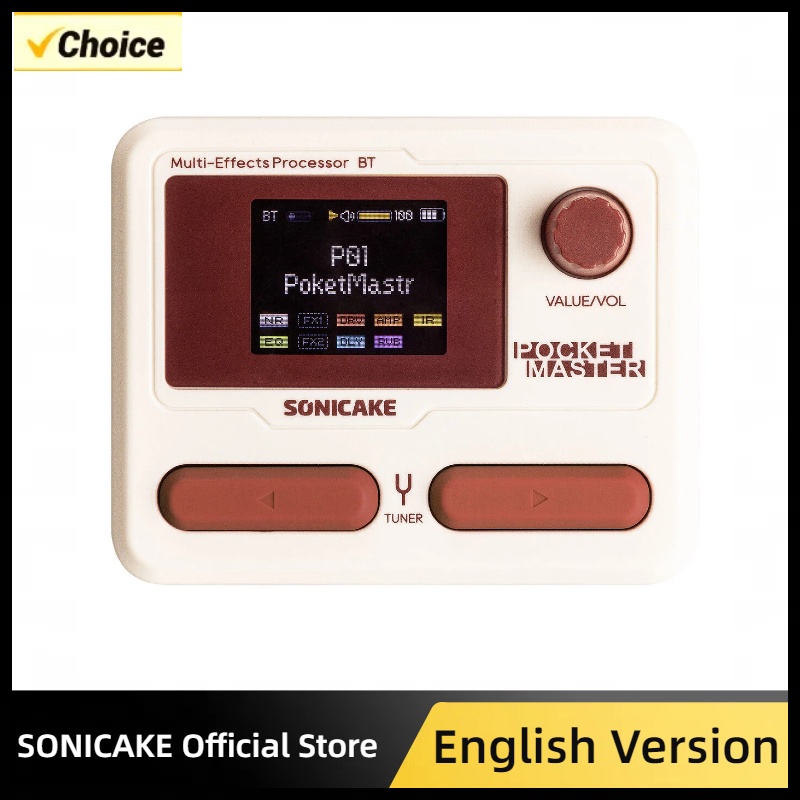 SONICAKE Pocket Master, красочный чехол, английская глобальная версия, гитарный басовый усилитель, 100+ педаль мультиефектов, управление через приложение, перезаряжаемый