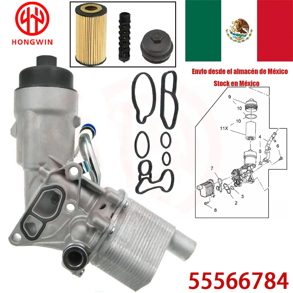 Conjunto de carcasa del filtro del enfriador de aceite OE 55566784 650039 55568536 55593191   Para Chevrolet Chevy Cruze Sonic Trax / Buick Encore 1.4L