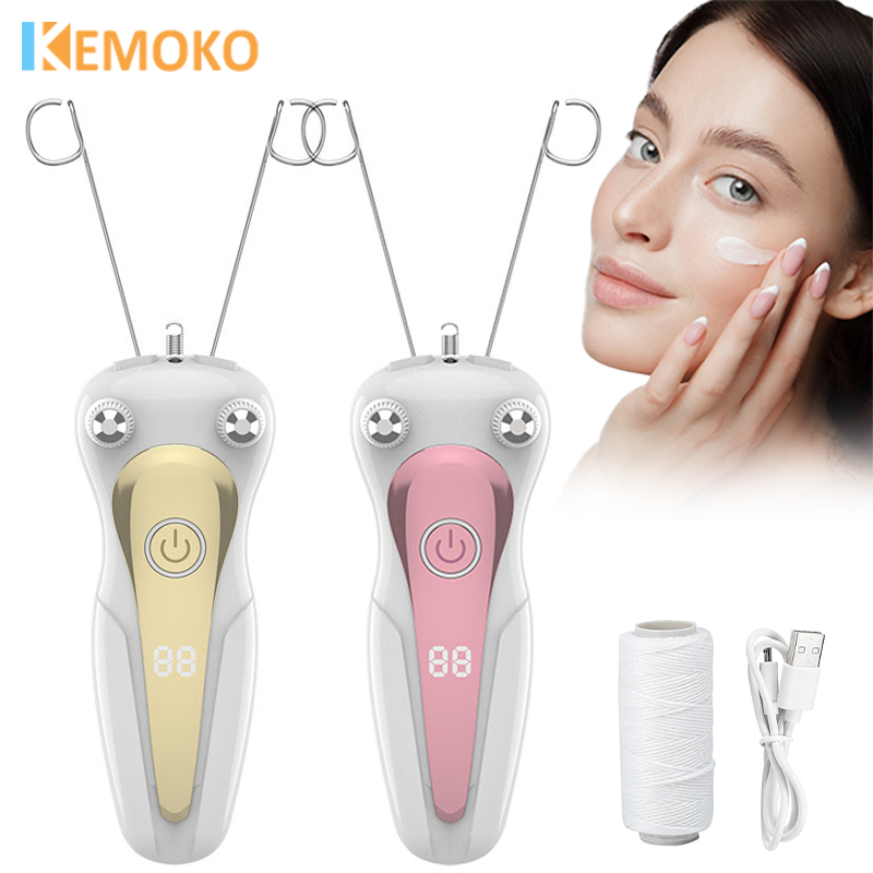 Mini Elektrische Haarentferner Gesichts Haar Entfernung Defeatherer Frauen Schönheit Epilierer Körper Arm Baumwolle Faden Epilierer LCD Display