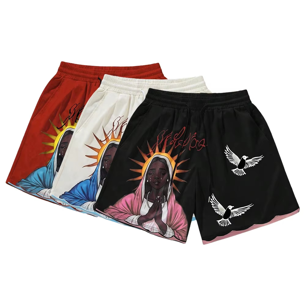 Pantalones Cortos con Estampado de la Virgen María para Hombre, Moda 2026, Tendencia de Verano, Shorts de Playa para Vacaciones, Secado Rápido, Estilo Y2K