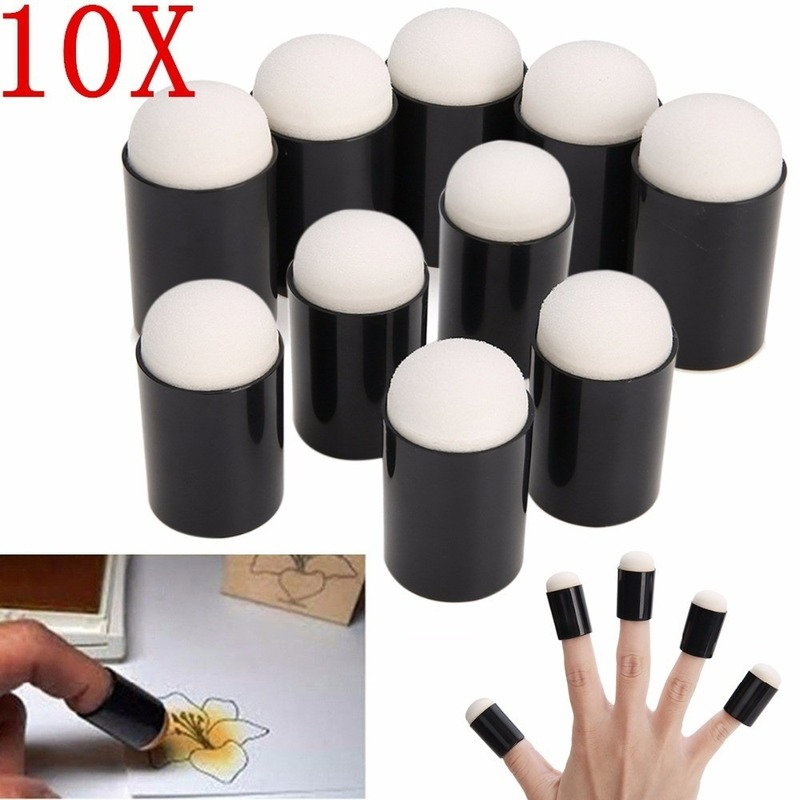 10szt Gąbka do palców Daubers Foam do nakładania farb do stemplowania kredkami Reborn DIY Craft Art Tool 15 * 32mm Finger