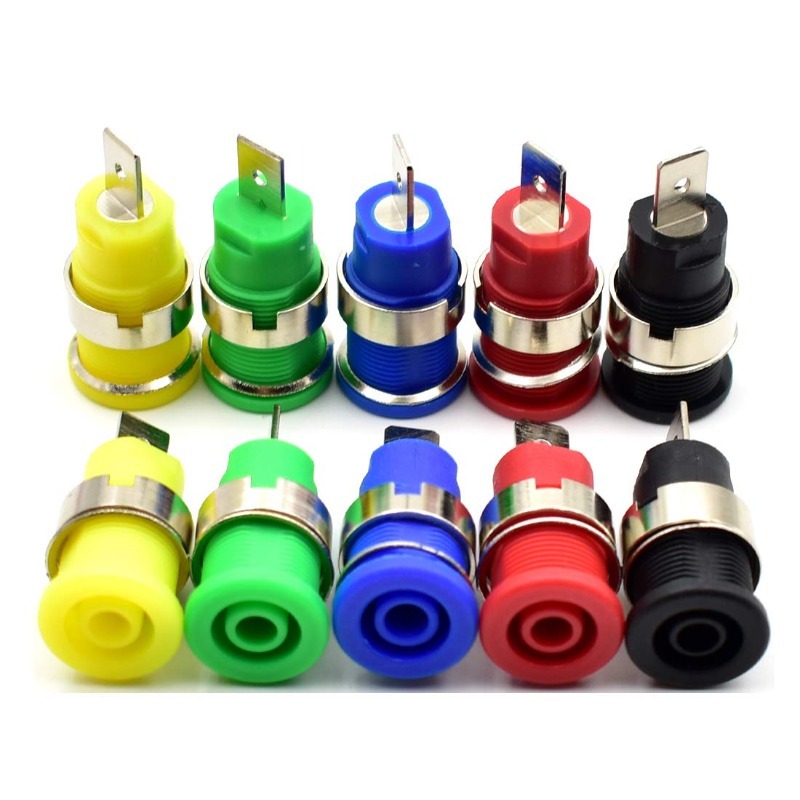 10 sztuk 4mm gniazdo bananowe żeńskie do montażu panelowego gniazdo bananowe Adapter do złączy wtykowych bananowych 4mm