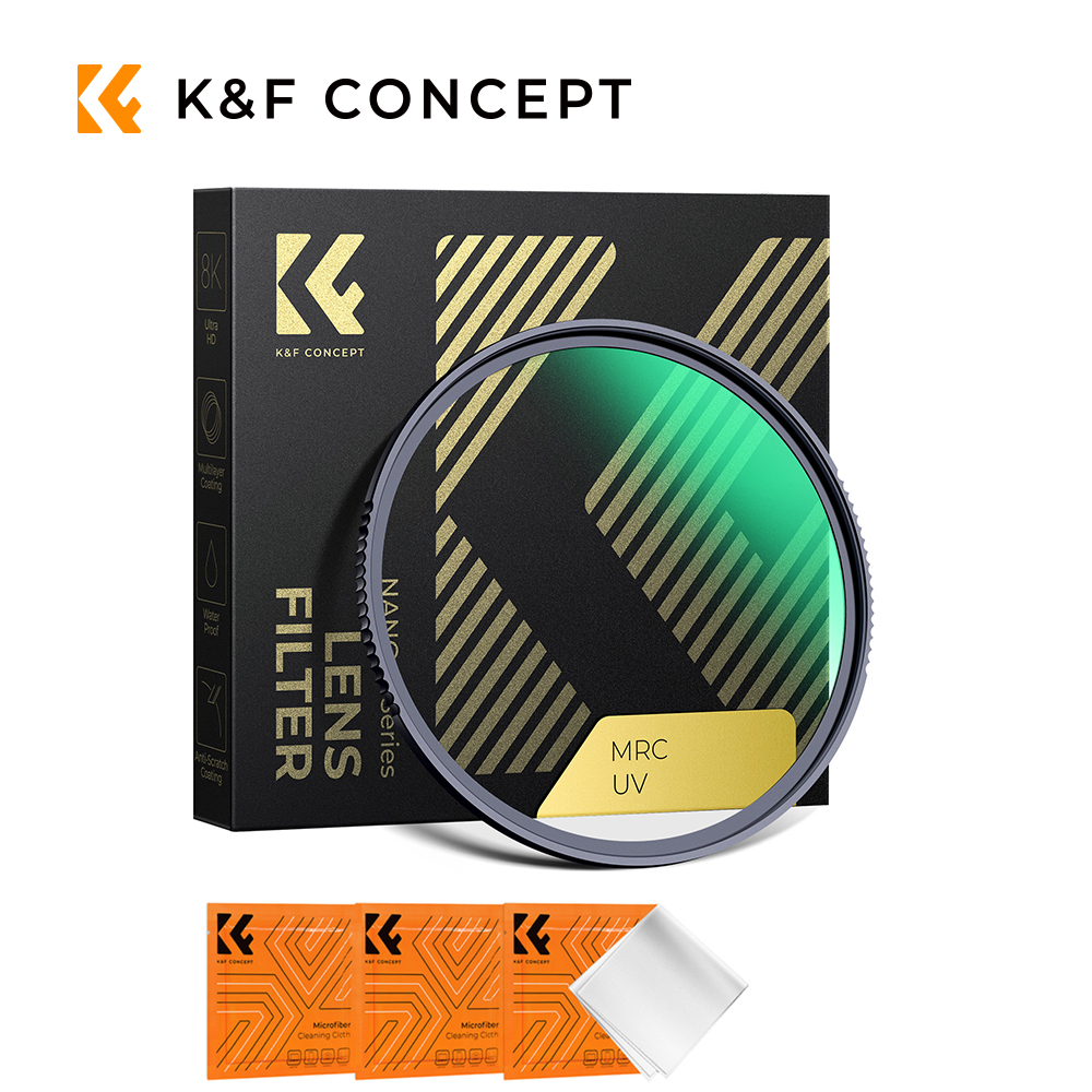 K&F Concept MC UV Protection Lens Filter（Nano-X Series）8K HD Multi Coated Ultra Slim UV Filter 37mm-127mm with Cleaning Cloth