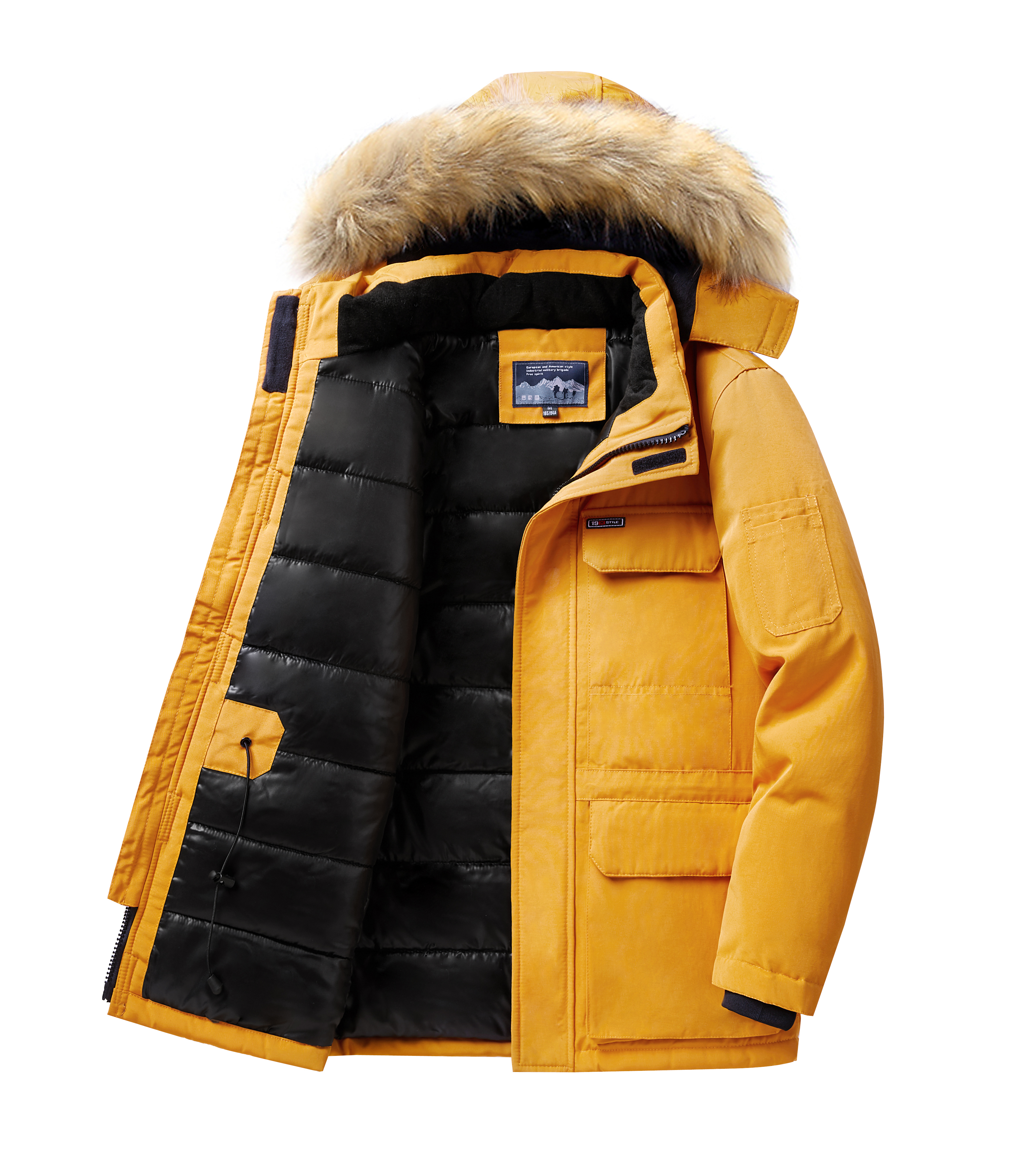 -30 graus inverno para baixo jaqueta masculina para baixo algodão parkas casaco de comprimento médio grande gola de pele masculino engrossar casaco de neve parka