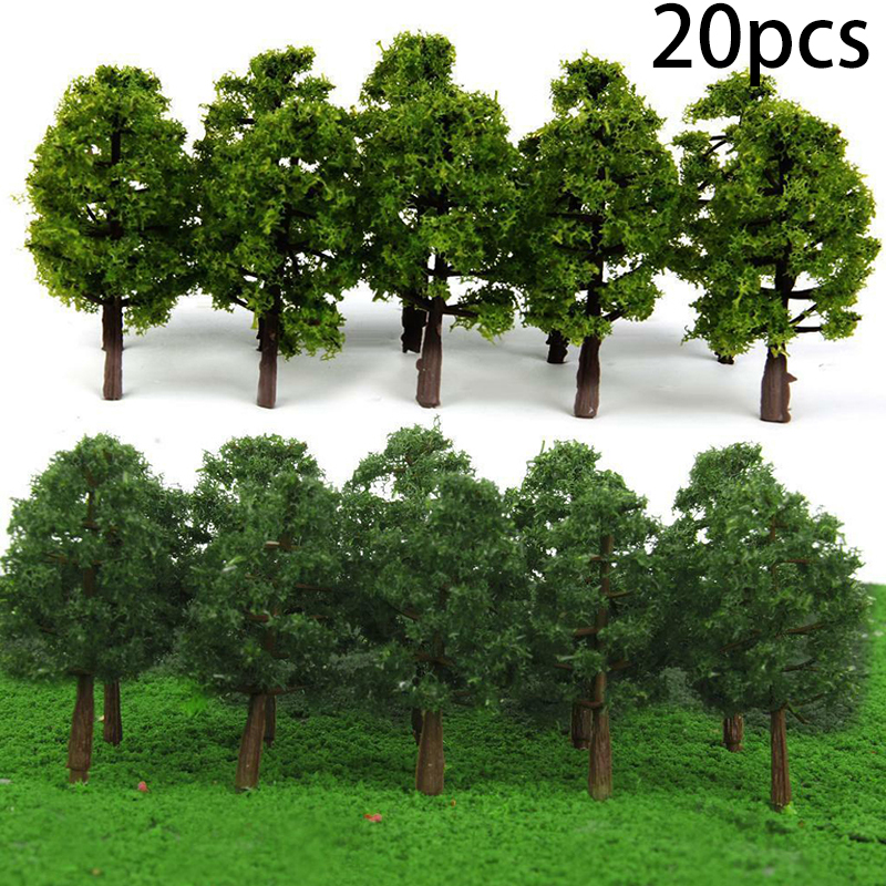 20 Stücke 7 cm Modell Bäume Micro Landschaft Dekor Skala Architektur Modell Zug Layout Baum Gebäude DIY Ature Spielzeug Dekor