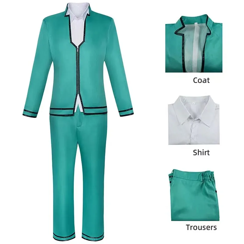 Anime Saimu Kuzuo Cosplay Costume Disaster Life K- Nan Role-playing Props Saiki Kusuo Uniform Top and Pants Saimu Kuzuo Outfits