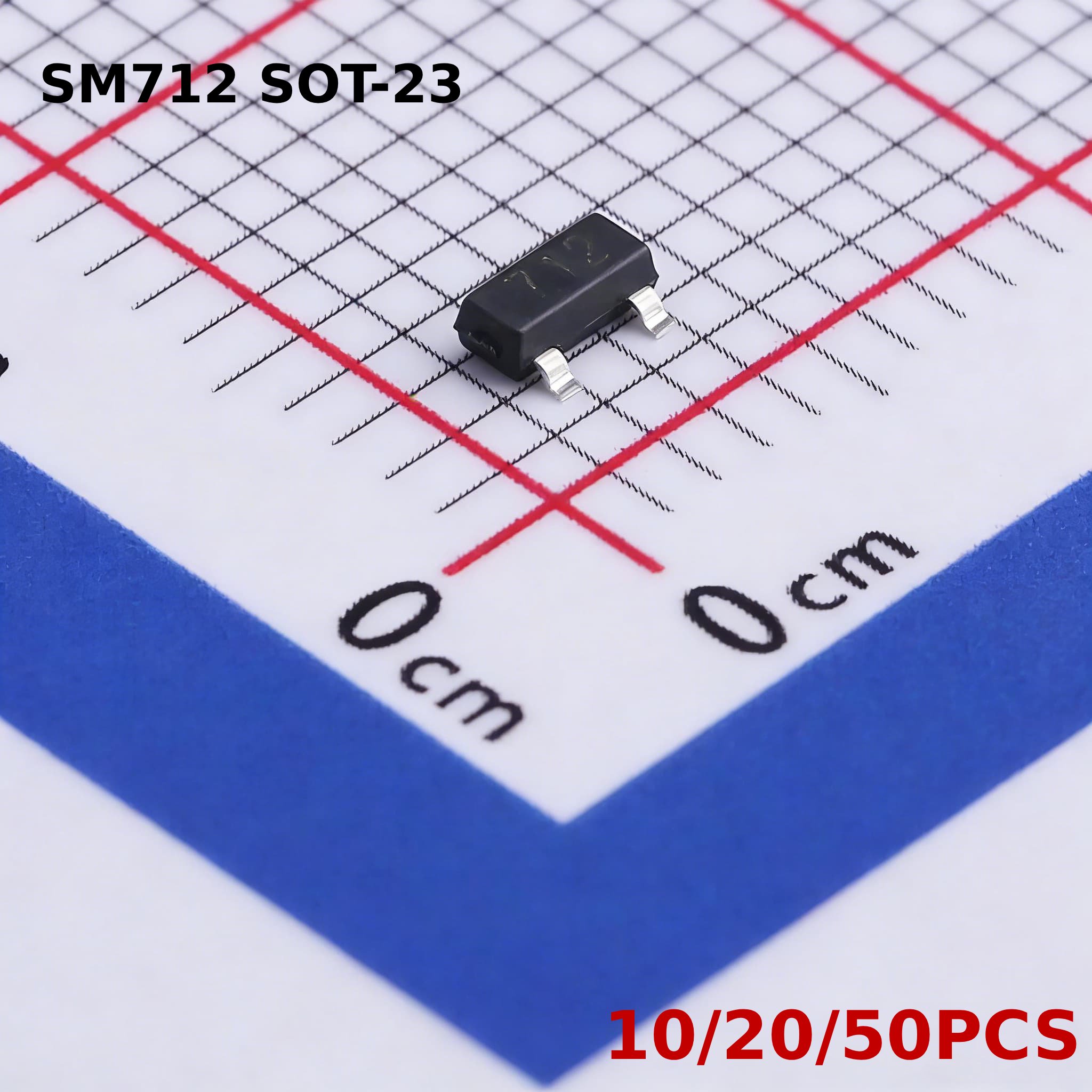 10-100 pezzi SM712.TCT SM712 712 SOT23 PSM712-LF-T7 SOT-23 TVS Diodo di protezione asimmetrico da fulmini e statico per RS485 7/12V