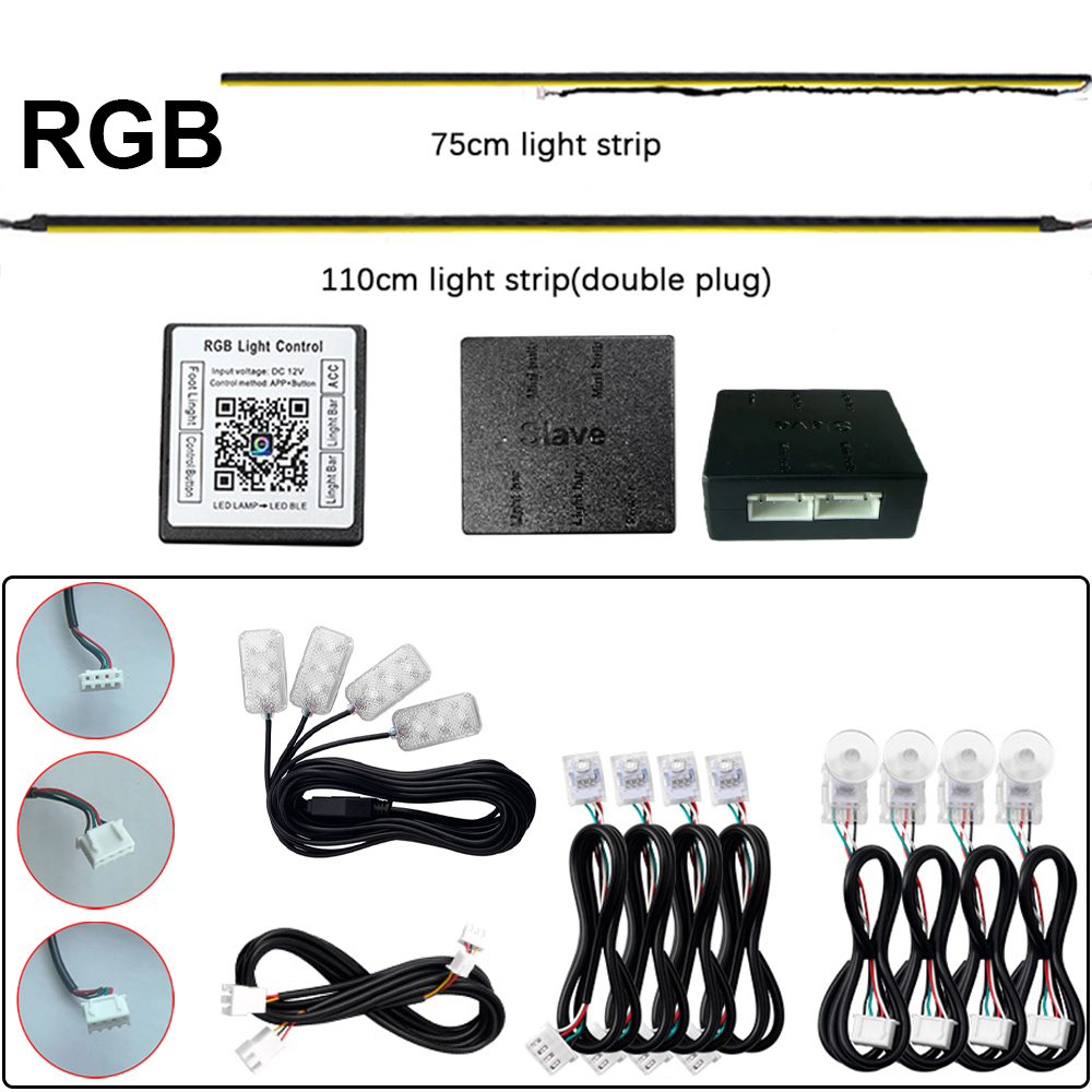 "LED Lamp"App RGB Light Ambient Accessories 4 wire LED Light Strip Door Light Storage Light Footlight Main/Sub Controller Parts