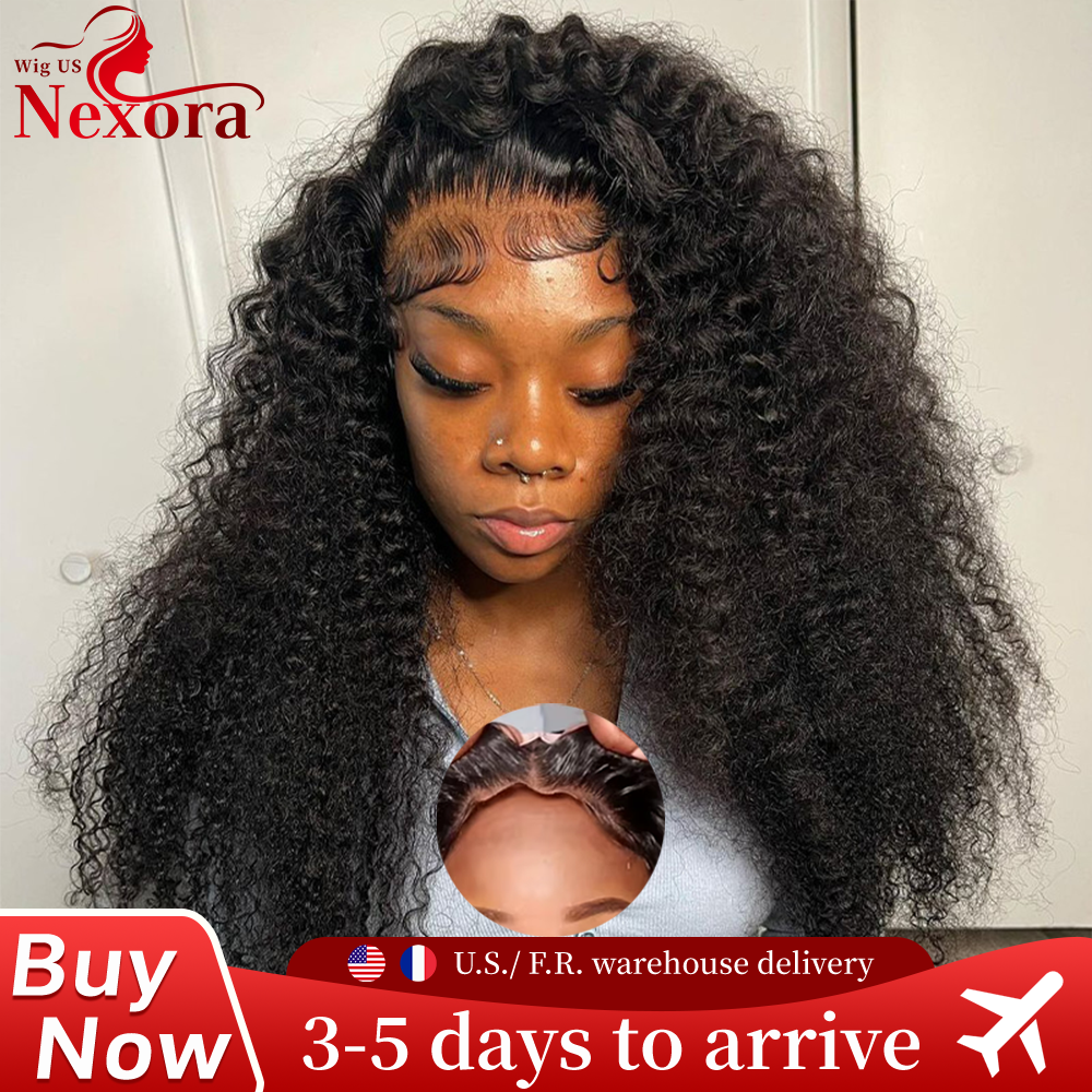 4x4 Water Wave Glueless Lace Front Wig Natural Color Deep Wave Human Hair Wig Pre plucked 5x5 Transparent Lace wig Ready to Wear