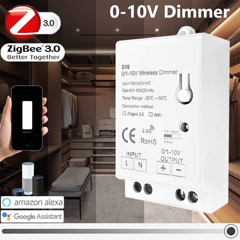 Zigbee 3,0 0-10V 1-10V Dimmer Controller Led Licht Streifen Fahrer Drahtlose Steuerung Tuya Hub APP/Sprachsteuerung fr Smartthings Alexa