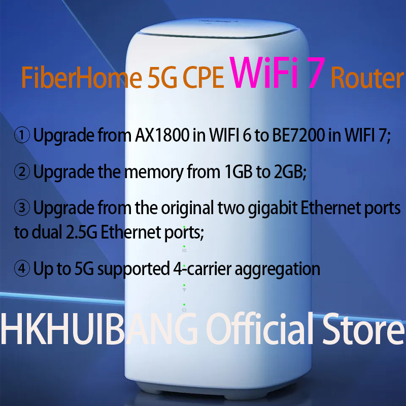 FiberHome 5G CPE Pro LG6851F WiFi 7 ルーター BE7200 デュアル 2.5G イーサネット ポート NFC 4G LTE Cat19 ワイヤレス WiFi 5G Sim モデム 4x4 MIMO
