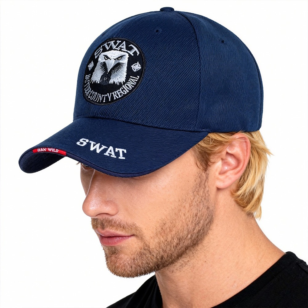 Gorra de béisbol SWAT Eagle con patrón de águila bordado para hombre, gorras con visera ajustable, gorra con visera para exteriores, gorra táctica militar