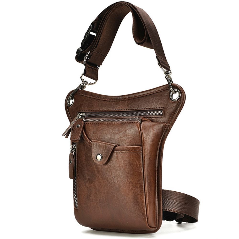 Vintage PU Waist Pack Drop Leg Bag Men Women Belt Hip Bum Bag Multi-Purpose