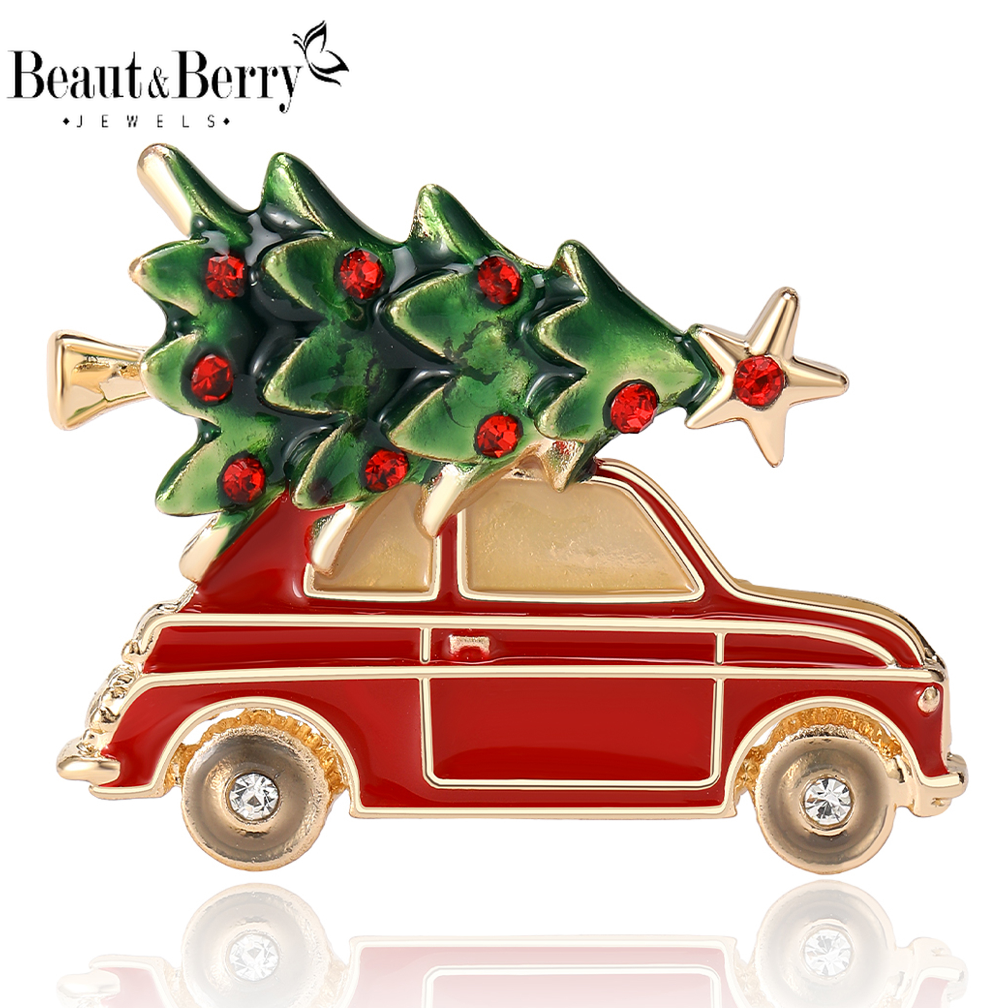 Beaut&Berry Mooie Kerstboom Auto Broches voor Vrouwen Creatieve Pins Vrienden Party Geschenken Banket Sieraden Accessoires