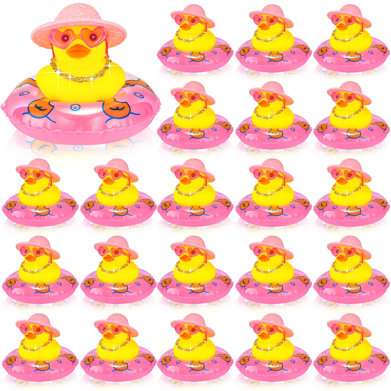 6-60 Set Bebek Karet Mini Jumlah Besar untuk Anak-anak Mainan Bebek Kuning Lucu untuk Dasbor Ornamen Bak Mandi Mobil