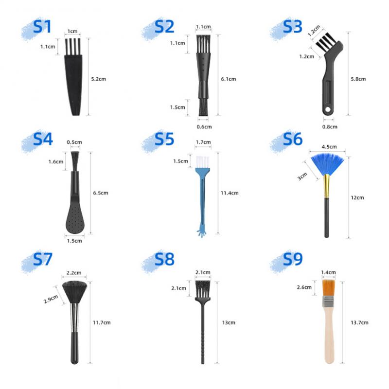 10 unids/set de limpiador de cepillo para polvo de ordenador pequeño, juego de limpiador electrónico antiestático, Kit de cepillo de limpieza de Pc para teclado doméstico portátil