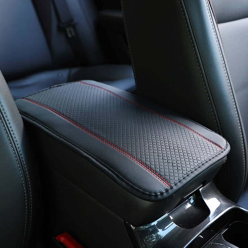 Universal Car Armrest Cover - PU Ethnic Print, Waterproof Non-Slip Storage Box Pad, Interior Accessory